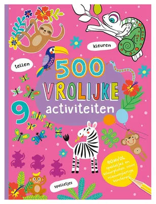 Imagen del producto de 500 Vrolijke activiteiten: Bomvol spelletjes en kleurplaten voor nieuwsgierige kinderen! (500 activiteiten)