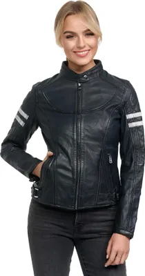 Produktbild von Tazzio Damen Lederjacke F513 (Navy, M)