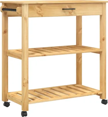 Immagine prodotto di Carrello da cucina MONZA 84x40x90 cm in legno di pino massiccio