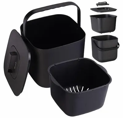 Image de Poubelle de cuisine pour déchets organiques 7L et composteur
