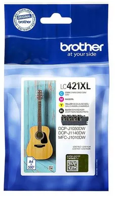 Obrázok produktu pre Brother LC421XLVALDR, Čierna, Azúrová, Purpurová, Žltá, 4 kusov, 500 strany, 500 strany, Viacnásobné balenie