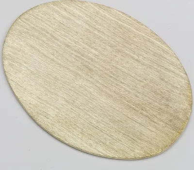 Produktbild von Kerzenteller Flachteller Oval Alu gebürstet gold 17 x 12 cm ideal für Ovalkerzen, Ellipsenkerzen, Taufkerzen, Hochzeitskerzen, Trauerkerzen