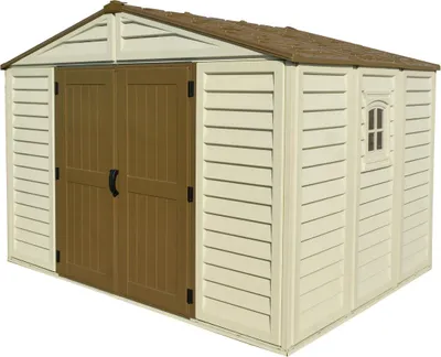 Image de DURAMAX WoodBridge Plus Maison de jardin 7,6 m² + structure du sol, vinyle, beige DURAMAX 40214