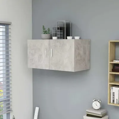 Zdjęcie produktu dla The Living Store szafka ścienna betonowa szara 80 x 39 x 40 cm materiał drewnopochodny