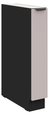 Produktbild von Küchen Unterschrank Schrankauszug 15 cm Küche ARONA Kaschmir beige matt + Schwarz matt Küchenzeile Küchenblock Einbauküche