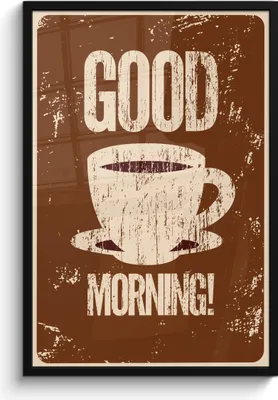 Produktbild von MuchoWow® MuchoWow® Gerahmtes Poster Vintage - Guten Morgen! - Kaffee - Zitate - Sprichwörter 60x90 cm - Poster mit zchwarzem Bilderrahmen - Kunst