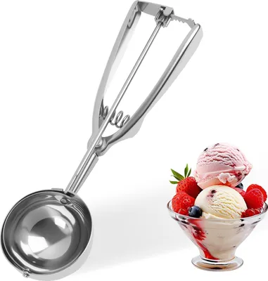 Produktbild von Edelstahl Eisportionierer mit Auslöser - Hochwertiger Keksteigportionierer, Vielseitig Einsetzbar für Cupcakes, Kartoffelpüree und Melonenkugeln