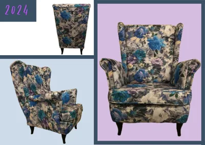 Zdjęcie produktu dla Fotel GUTTO fotel z fotelem kwiatowy wzór Fotel telewizyjny z nowoczesnej tkaniny
