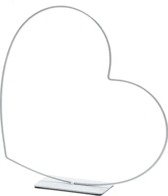 Produktbild von Metallherz in Weiß, liegend, mit Fuß, wählbar in Größen von 25-58 cm | Metallring stehend, Größe:25 cm