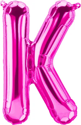 Produktbild von Folienballon Buchstabe K, pink, ca. 40 cm, für Luftbefüllung