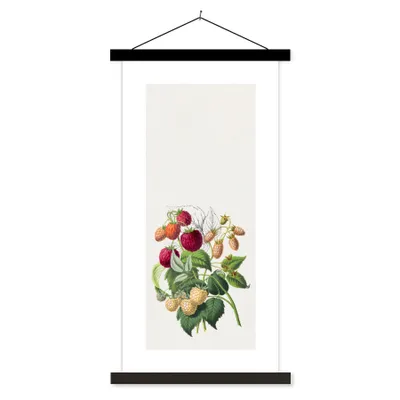 Produktbild von MuchoWow® Textilposter Himbeere - Lebensmittel - Obst 60x120 cm mit schwarzem Rahmen - Magnete
