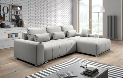 Produktbild von AX LIVING Eckschlafcouch mit Bettkasten Rivolli 260 cm grau