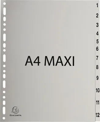 Produktbild von Exacompta Register 12 Taben Weiß DIN A4