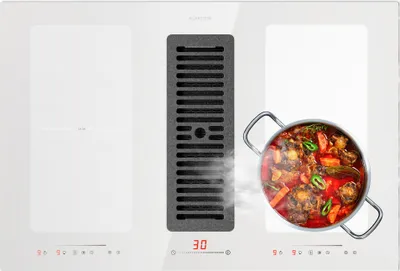 Produktbild von Klarstein 2-in-1 Kochfeld mit Dunstabzug Integriert, Induktionskochfeld mit Dunstabzug für Kücheninsel, Kochfeld mit Integriertem Dunstabzug, 391m³/h Luftstrom, Touch Control, Energieklasse A+