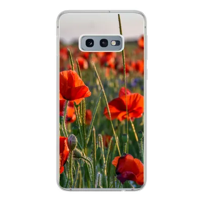 Produktbild von MuchoWow® Handyhülle Schutzhülle Hülle für Samsung Galaxy S10e Blumen - Mohnblumen - Natur - Rot Silikon Softcase Handy Hülle - Handy