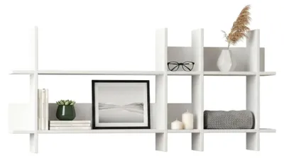 Image de Selvaggia - Étagère, 150x22x70h cm Blanc, 4 Étagères