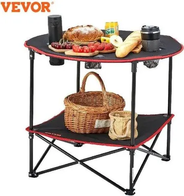 Immagine prodotto di Tavolo da campeggio Famanu, resistente al calore, colore nero, dimensioni 72x72x61 cm