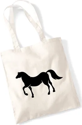 Produktbild von Huuraa Jutebeutel Pferd Silhouette 10 Liter Natural Baumwolle Tasche Geschenkidee