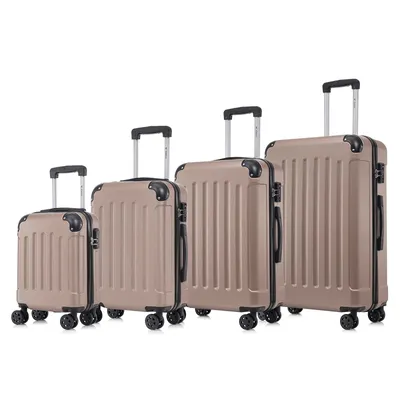 Produktbild von yonsly Premium Reisekoffer TSA-Schloss,YKK-Reißverschluss Hartschalen-Koffer Kabinenkoffer Rollkoffer Suitcase Handgepäck (Champagner, S-M-L-XL-Set)