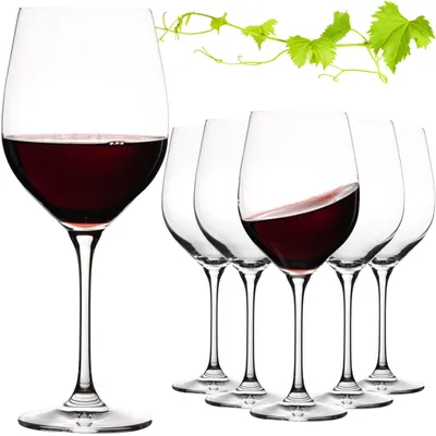 Produktbild von Set mit 6 Rotweingläsern aus Kristallglas, 550 ml
