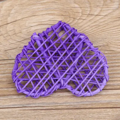 Zdjęcie produktu dla 6Pcs DIY Dekoracyjna rattanowa ozdoba w kształcie serca na przyjęcie weselne (fioletowa)