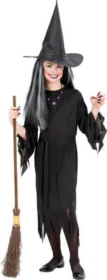 Produktbild von WIDMANN Kinderkostüm Hexe Kleid schwarz Größe 104 / 2-3 Jahre