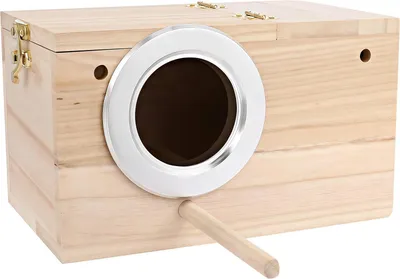 Imagen del producto de Jaula para periquitos, hecha de madera maciza, con entrada resistente a roer, ideal para la cría de aves
