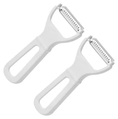 2 Julienne-Gemüseschneider, Edelstahlklingen, weiß