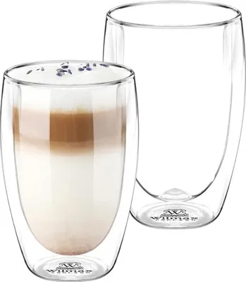 Produktbild von Zestaw szklanek z podwójnymi ściankami Wilmax 2-częściowy, żaroodporny 400 ml WL-888734/A2