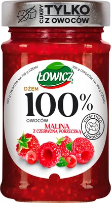 Produktbild von Łowicz Himbeer-Konfitüre mit reduziertem Zuckergehalt 210 G