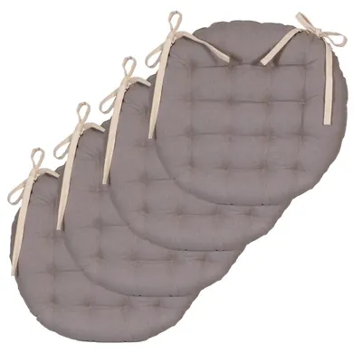 Obrázek produktu pro Atout Ciel, polštářek, kulatý, dvoubarevný, průměr 40 cm, béžová/šedá barva, 4 kusy