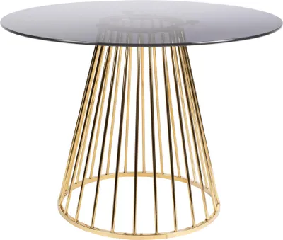 Produktbild von Housecraft Living Floris Esstisch Rund 110 cm Glas Gold