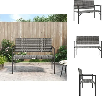 Produktbild von vidaXL Gartenbank 2-Sitzer Grau Poly Rattan -  Gartenbänke
