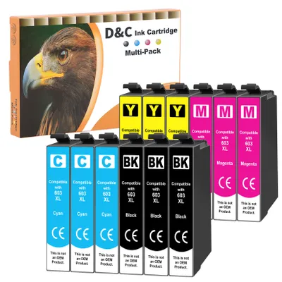 Produktbild von DC 12x 603XL Druckerpatronen Ersatz für Epson 603XL Patronen Kompatibel mit Epson Expression Home XP-2100 XP-2150 XP-3150 XP-4100, Workforce WF-2830