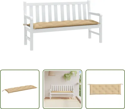 Zdjęcie produktu dla The Living Store Poduszka na ławkę ogrodową Melange Beige 150x50x7 cm tkanina