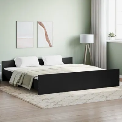 Obrázok produktu pre Maison Exclusive – posteľ s čelom a nožnou časťou, čierna, 200 x 200 cm