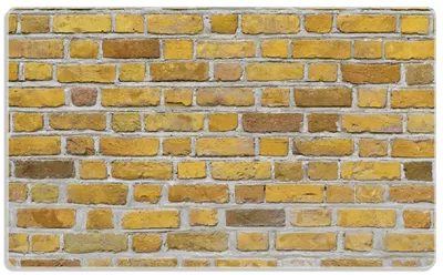 Produktbild von Wallario Frühstücksbrettchen aus Glas, je 14 x 23 cm, mit rutschfesten Füßen, Motiv Ziegelsteinwand in gelb - Backsteine