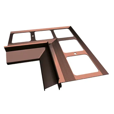 Immagine prodotto di Profilo di gronda in alluminio Renoplast K40 pavimento in Vetroceramica, angolo interno 90°, marrone