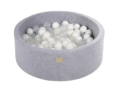 Produktbild von Ballenbak VELVET Licht Grijs - 90x30 incl. 200 ballen - Wit, Transparant