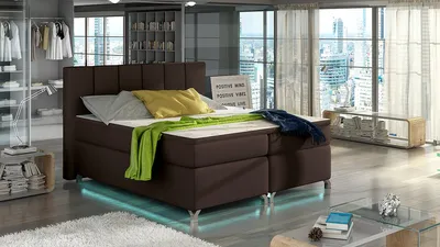 Produktbild von NABBI Gepolstert Doppelbett mit Stauraum Barino 180 - dunkelbraun (Soft 66)