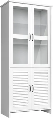 Produktbild von Vitrine Badus 11, Farbe: Weiß - 201 x 89 x 44 cm (H x B x T)