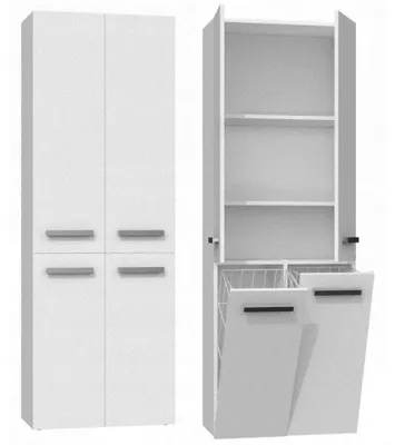 Obrázek produktu pro Topeshop NEL 2K DD BIEL, Bílá, Volně stojící, 3 police/polic, 4 dveře/dveří, Dřevotřískové desky, Matný