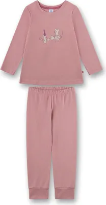 Zdjęcie produktu dla Piżama dziewczęca Sanetta, długa - Kids, nadruk myszki, welur różowy 104