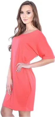 Produktbild von Damen Basic Kleid Dress; Koralle S/M