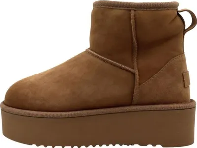 Produktbild von Arctic Luxe Platform Winterboots Braun – echtes Shearling Lammfell - Schuhgröße: EUR 40