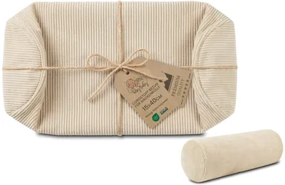 Obrázok produktu pre Obliečka na valček pod krk menčester bez výplne snímateľná 40x16 cm Svetlobéžová