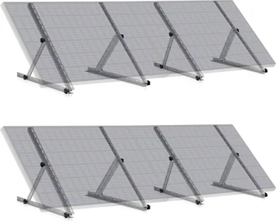 Immagine prodotto di Staffa per pannelli solari Zelsius in alluminio, da 0 a 90 gradi, per quattro pannelli, asta di supporto 71 cm