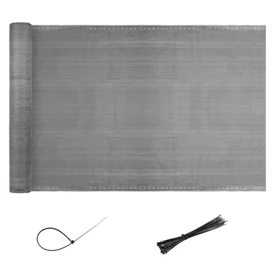 Immagine prodotto di 1.5*25m schermo di recinzione ombra rete tennis schermo HDPE 150g/m² recinzione privacy schermo frangivento protezione solare fascette per cavi balcone grigio