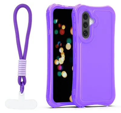 Immagine prodotto di Custodia protettiva Safepop con cordino per Samsung Galaxy A57 5G, colore viola