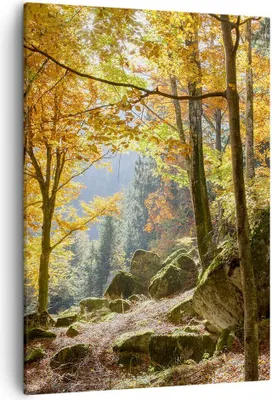 Produktbild von Bild auf Leinwand - Leinwandbild - Einteilig - Herbst berg wald natur - 50x70cm - Wand Bild - Wanddeko - Wandbilder - Leinwanddruck - Wanddekoration - Leinwand bilder - Wandbild - PA50x70-2713